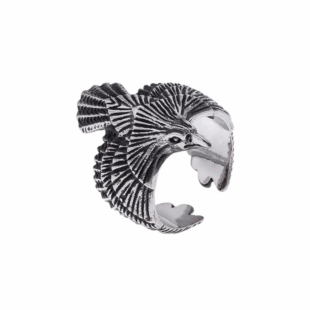 Lureme Винтажное кольцо из нержавеющей стали Hawk Eagle скульптура Skyhawk байкерское для