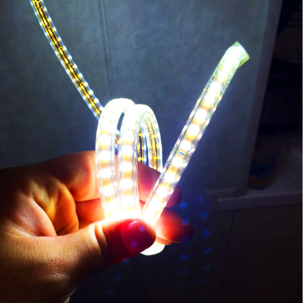 

Led strip SMD 3014 chip AC220V 1-25M with Power Plug 120leds/m flexible light Waterproof blue warm white led light home decor JQ