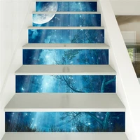 creative self adhesive staircase stickers diy moon forest stickers staircase stickers stair decoration home ornament decoration