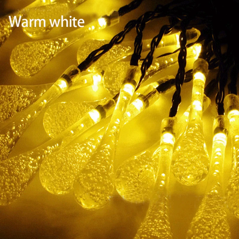 20 шт./лот 5 м 30 светодиодов кристальная капля на солнечных батареях наружные