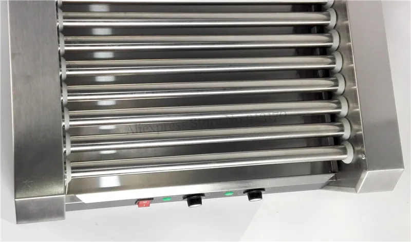 electric 7 roller hotdog cooker warmer grill roller machine rolling bun sausage low noise 1400w double temperature controllers free global shipping