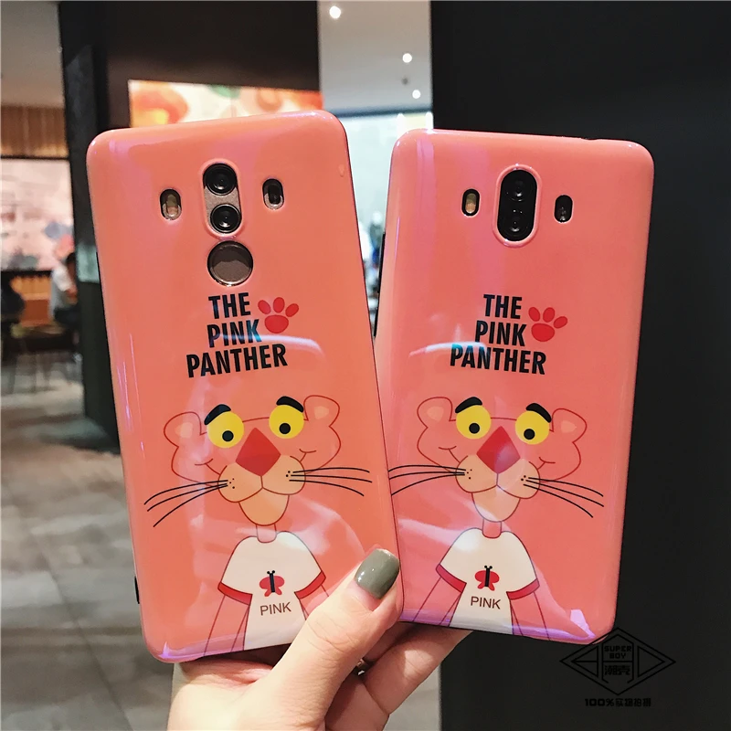 For huawei P20 Case Blue Ray cute pink panther Soft back phone Cover for Huawei pro lite mate10 nove 2S nova 3E +toy +Strap |