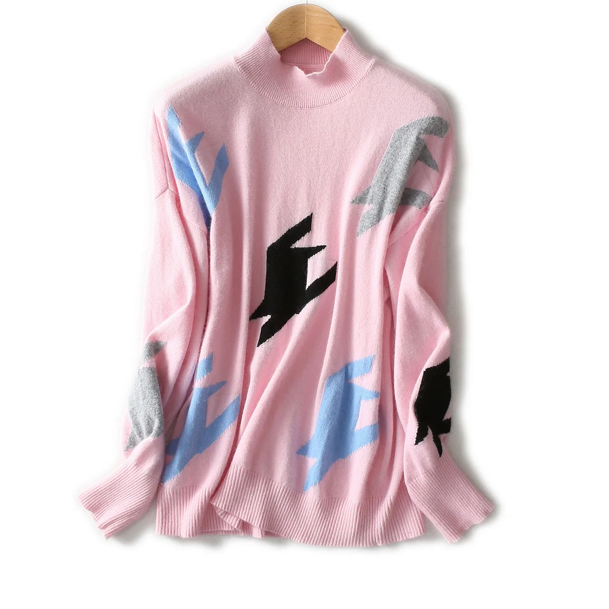 Ласточка жаккардовый джемпер 2018 осень-зима Для женщин мода шерсти вязаный свитер