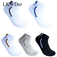 Calcetines deportivos de algodón para hombre, medias cortas de malla transpirable, informales, absorbentes del sudor, 10 unidades = 5 par/lote