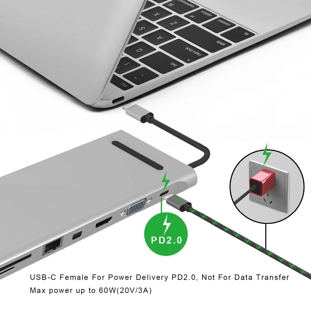USB C док станция алюминиевый мульти порт к HDMI/VGA/Mini DP/SD/RJ45/USB3.0/USB Женский конвертер