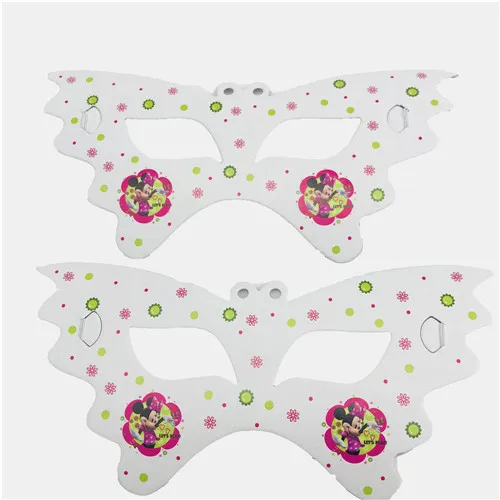Mask 10pcs Минни Маус День Рождения украшения детские одноразовые скатерти чашки тарелки подарок пользу красная посуда baby shower событие девушка - Цвет: Mask 10pcs