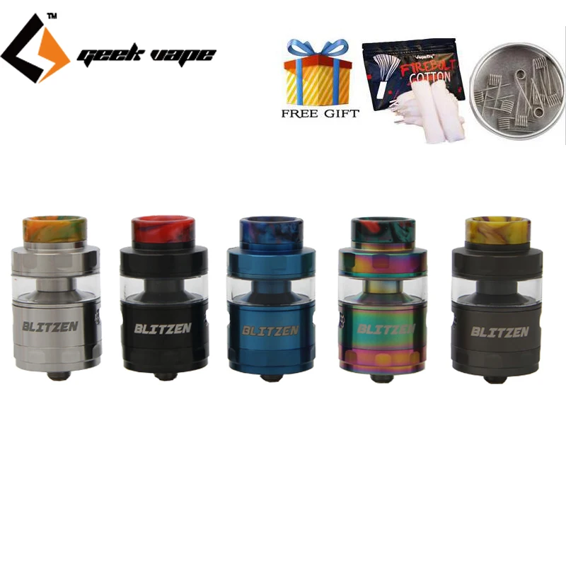 В наличии Geekvape Blitzen RTA 24 мм 2 мл/5 мл распылитель большой поток воздуха с Postless