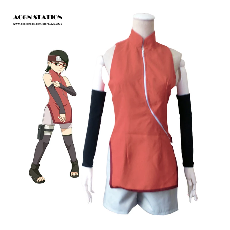Таможенных Лидер продаж унисекс код боруто Учиха сарада Хэллоуин Косплэй костюм