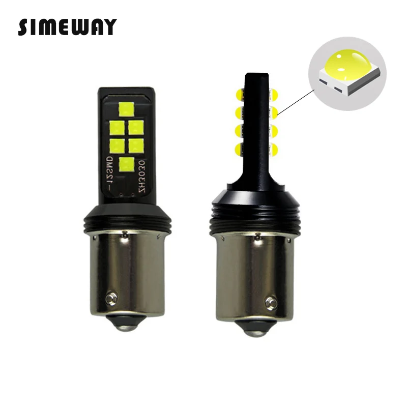 СВЕТОДИОДНЫЙ Автомобильный указатель поворота T20 7443 7440 W21W 1156 BA15S P21W led BAY15D 3030 12 smd