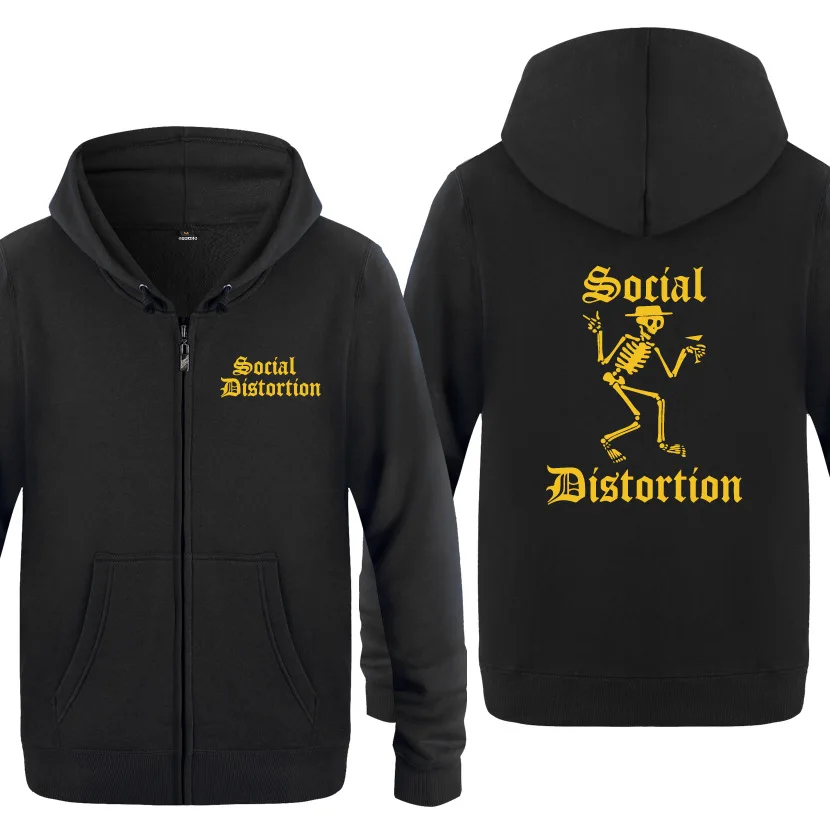 Тяжелый металл рок худи SOCIAL DISTORTION Для мужчин в стиле хип хоп флисовая куртка на