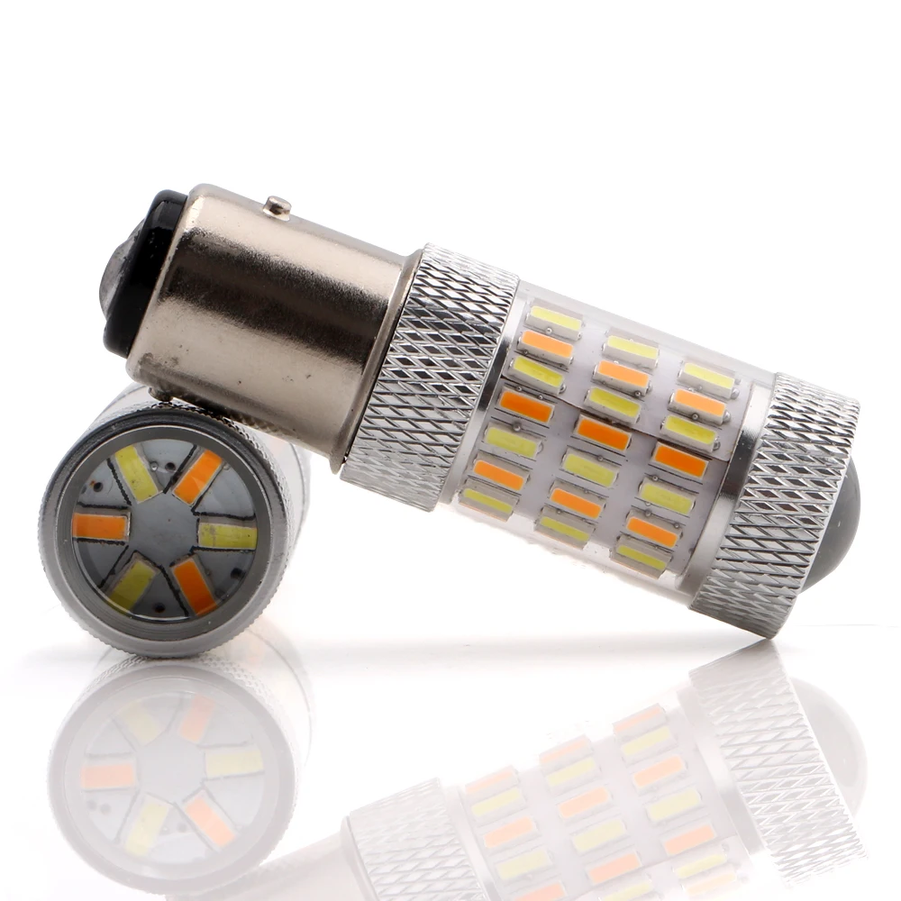 YM E-Bright 4 шт. 1157 BAY15D P21/5 Вт 4014 60 SMD двухцветные переключаемые функции автомобильный