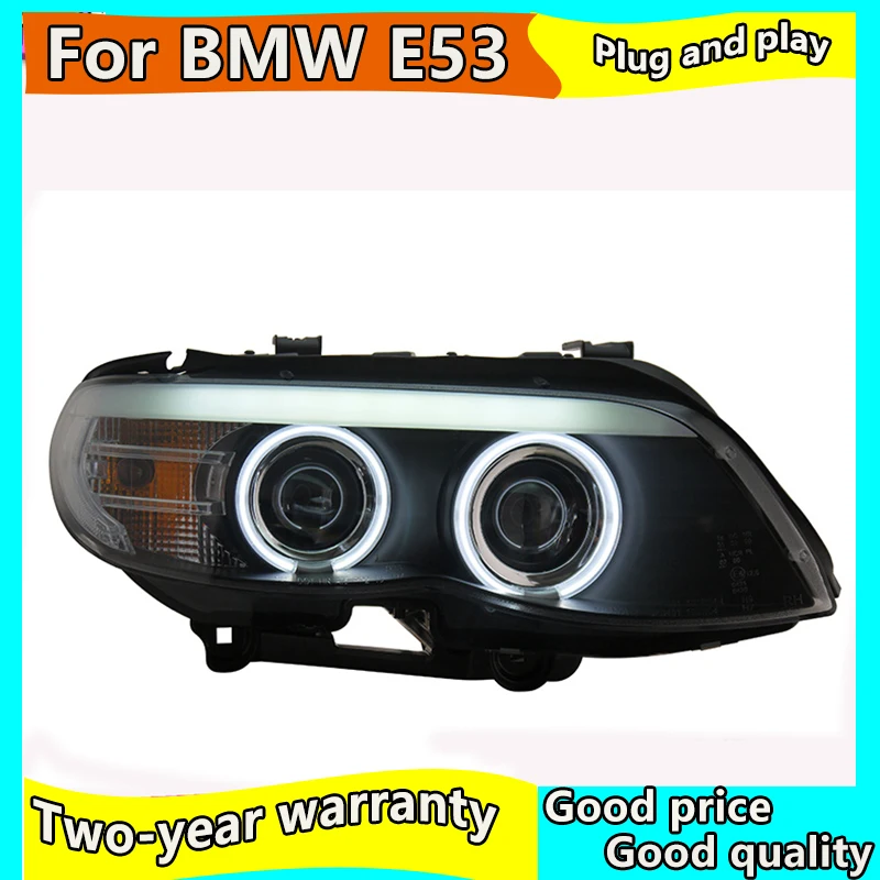 2 шт. фары для BMW X5 E53 2004 2006 светодиодный ная Автомобильная фара ангельские глазки