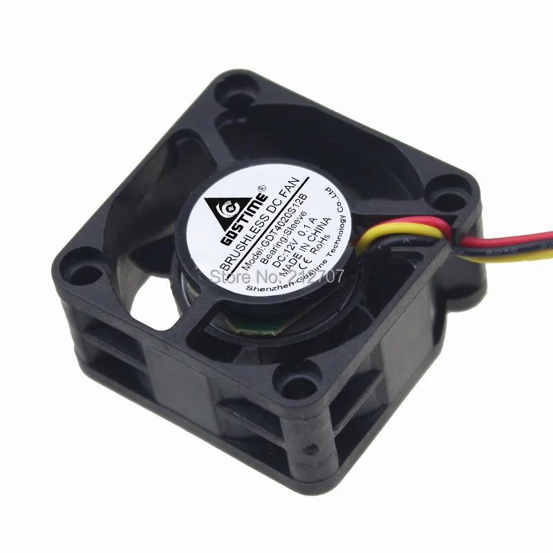 100 шт./лот Gdstime бесщеточный осевой 4 см 4020s 40x40x20 мм PC 40 DC 12 вольт охлаждающий