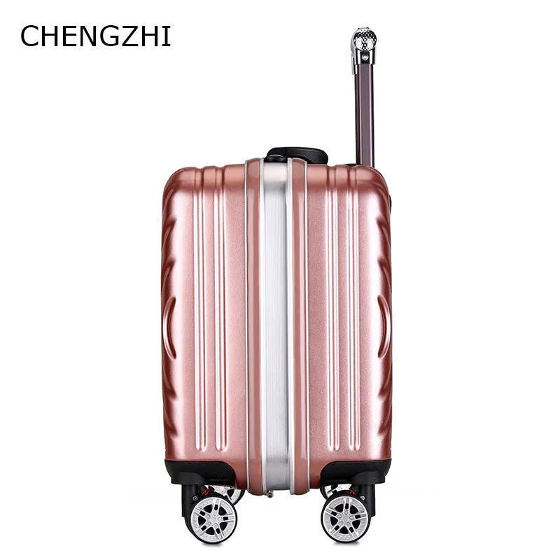CHENGZHI 18 дюймов ABS+ PC для мужчин и женщин бизнес чемодан на колёсиках Spinner Тележка Чемодан кабина дорожные сумки на колесах