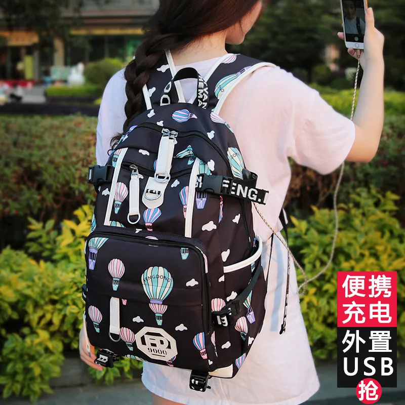 Для женщин сумка студентка Повседневная школьный печатных холст рюкзак