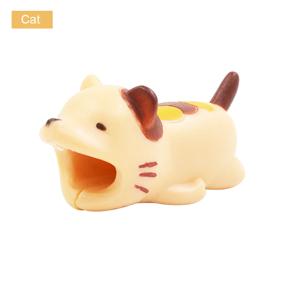 Cat Животное кабель bite для Android USB зарядное устройство данных провода протектор Winder Организатор Chompers Акула тигр держатель мобильного телефона аксессуар - Цвет: Cat