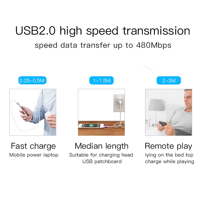 Кабель Micro USB Vention быстрая зарядка провод для Android мобильный телефон кабель