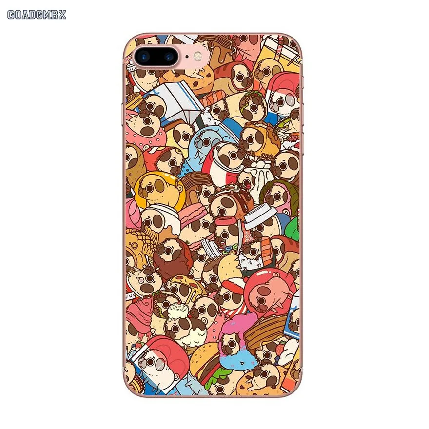 Animal Cute Pug Dog Silicone Phone Case Covers For Huawei GR3 2017 Mate 20 P30 Honor 7A Pro 7C 8C 7X 8X 9 Lite 10 Nova 2 2i 3 3i | Мобильные