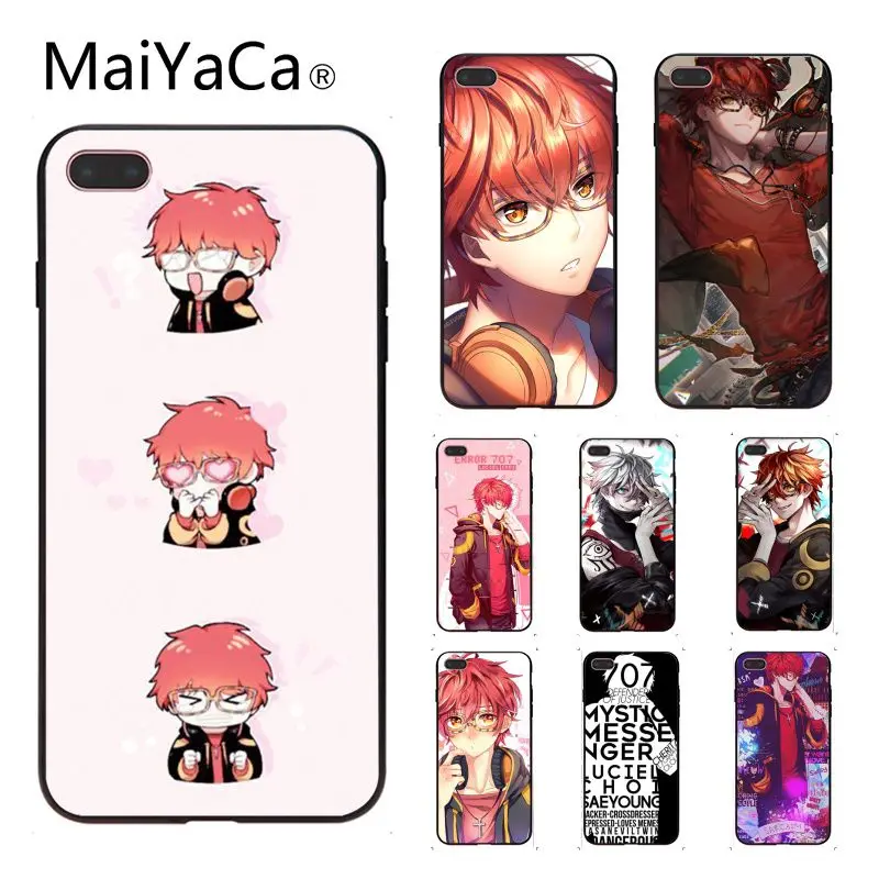 MaiYaCa 707 Mystic Messenger мягкий черный чехол для Apple iphone 5 XS XR SE и 6 6s 7 7plus 8 8plus