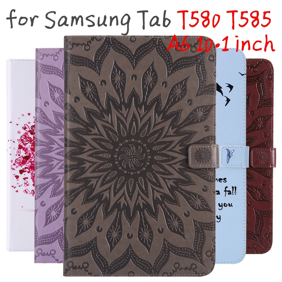 Для Samsung Galaxy Tab T580 чехол с функцией автоматического сна на подставке застежкой