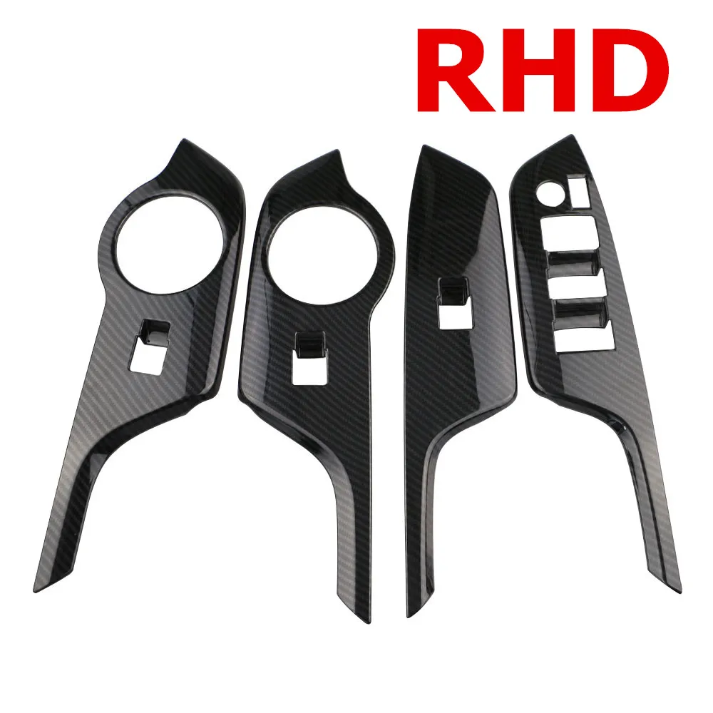 

RHD / LHD 4pcs Internal Decorations Stickers ABS Car Door Window Lift Switch Panel Sequins For Toyota CHR 2017 2018 2019