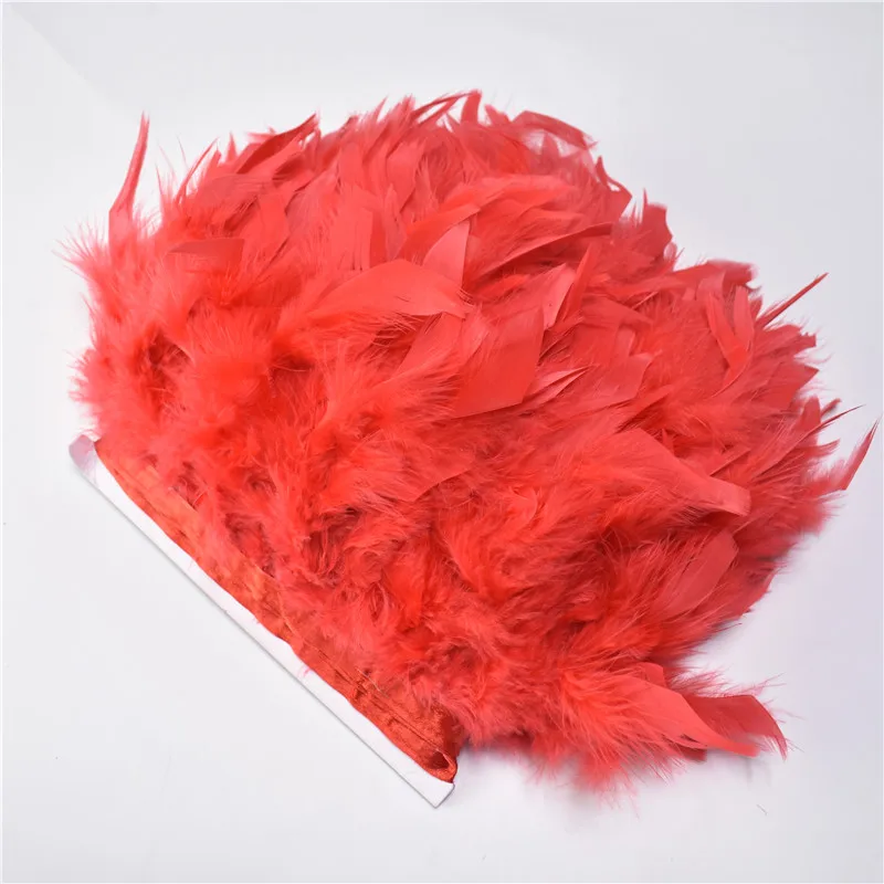 Red Новинка 10 ярдов/партия Турция бахрома с перьями 10-15 см chandelle перья марабу для ремесел карнавальные костюмы DIY Одежда - Цвет: Red