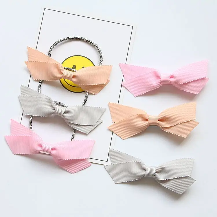 

Boutique 15pcs Fashion Cute Bow Hairpins Solid Kawaii Mini Bowknot Hair Clips Princess Headwear Hair Accessories Pink Peach Grey