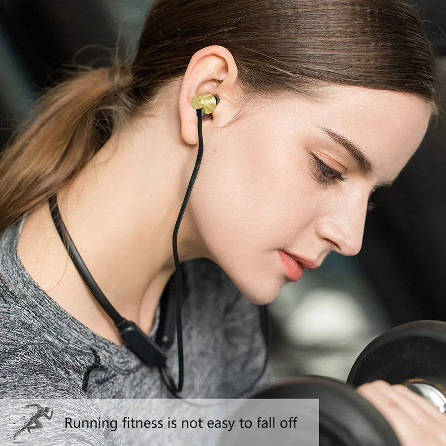Беспроводные наушники с Bluetooth спортивные защитой от пота магнитными басами