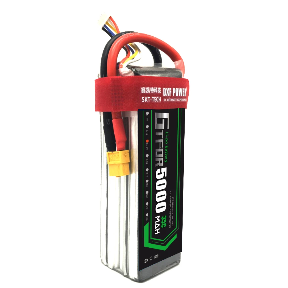 GTFDR RC аккумулятор 14 8 в 5000 мАч 35C 70C 4S LiPo литий полимерный для вертолета