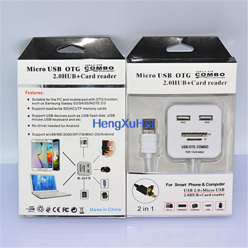 Micro USB 2 в 1 кардридер OTG Многофункциональная док станция для ноутбука