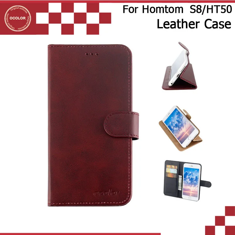 Ocolor для HOMTOM S8 HT50 чехол из искусственной кожи с защелкой Бумажник Защитная крышка