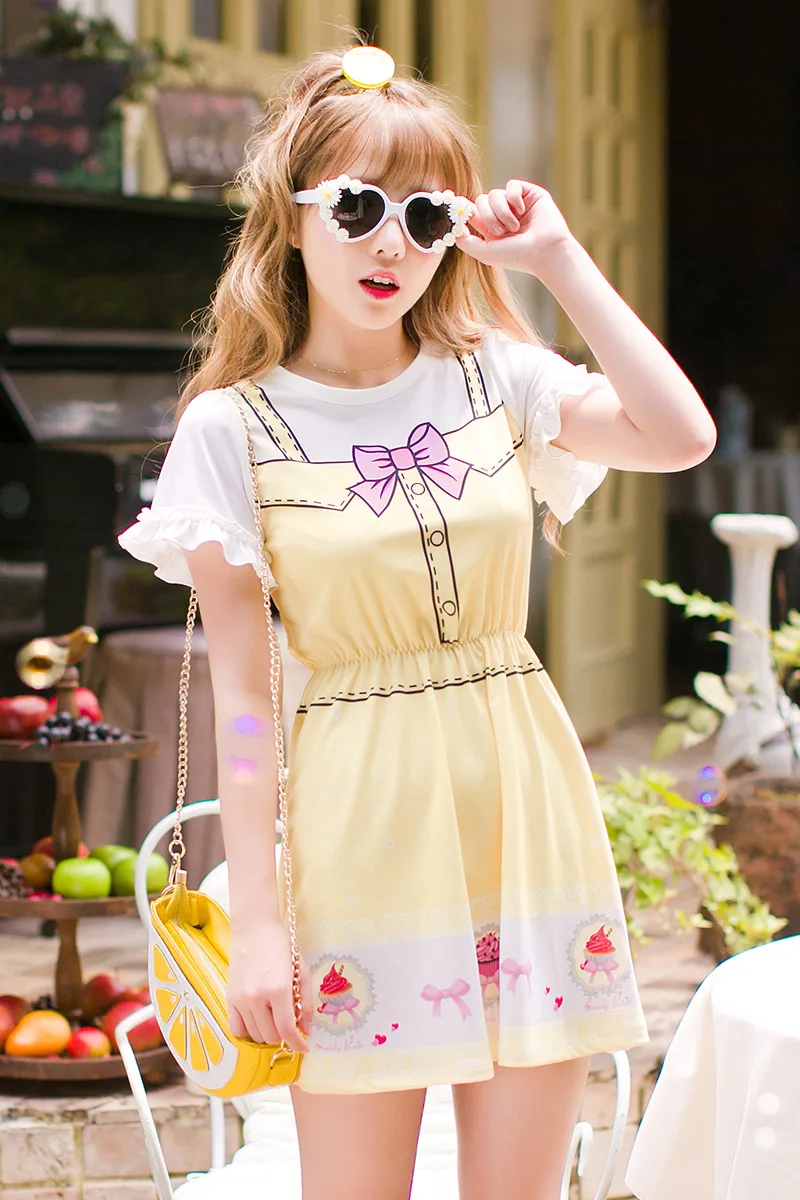 Летнее платье принцессы сладкой лолиты яркий дождь новинка в японском стиле