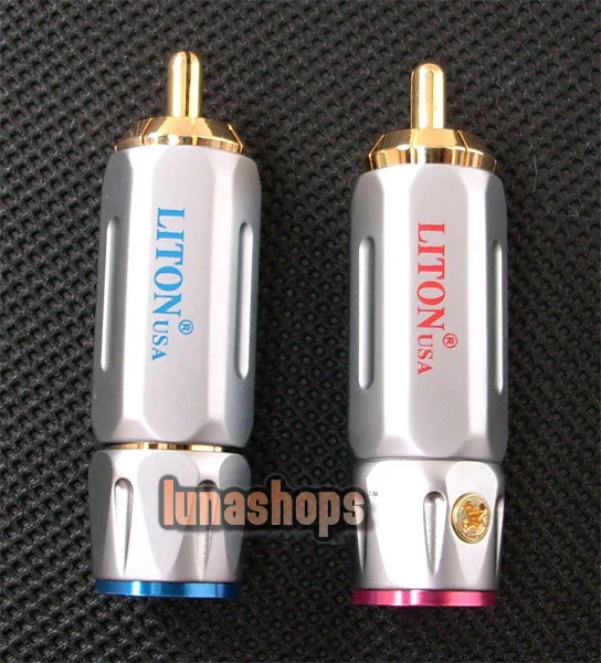 

LN001789 2pcs LITON RCA LT-004 Male Plug Gold Plated solder type Adapter For DIY