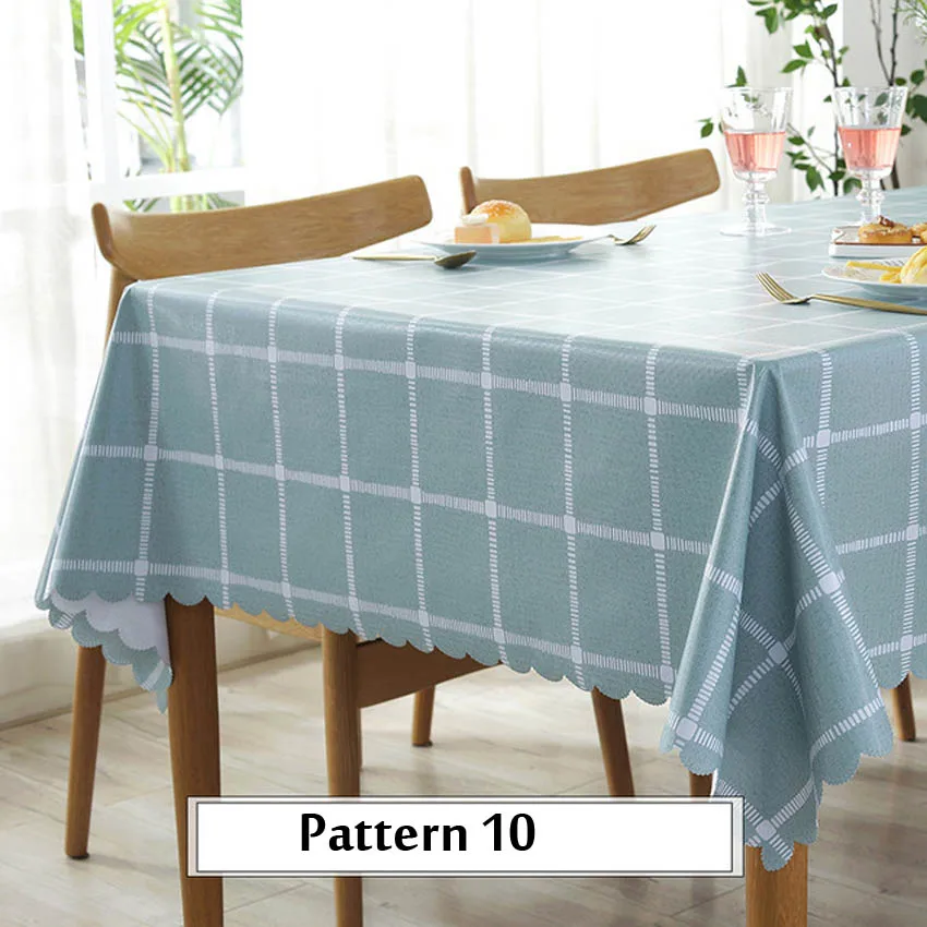 Pattern 10 Oilproof скатерти плед скатерти покрытие зеленый ПВХ водонепроницаемый Скатерть задний план Ткань Домашний Декор Manteles Toalha De Mesa - Цвет: Pattern 10