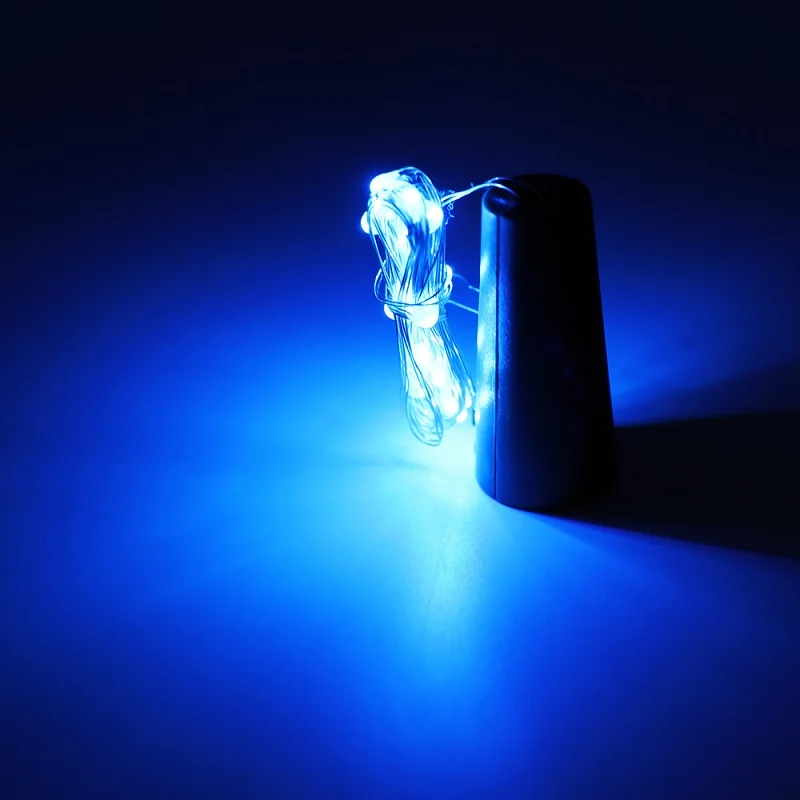 Blue 20LED медная проволока струнный светильник с пробка для бутылок для стекла ремесло Волшебные украшения на День святого Валентина, свадьбу лампа бар рождественские Вечерние - Цвет: Blue