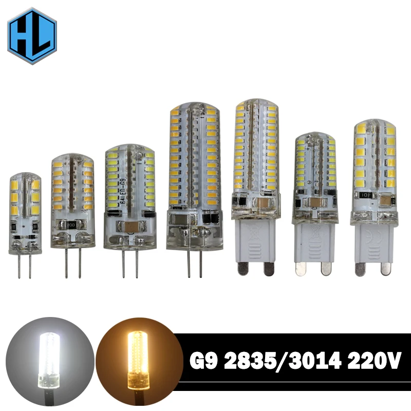 G9 G4 Светодиодная кукурузная лампа SMD 2835 AC220V DC12V 3 Вт 7 9 10 12 для кукурузы замены