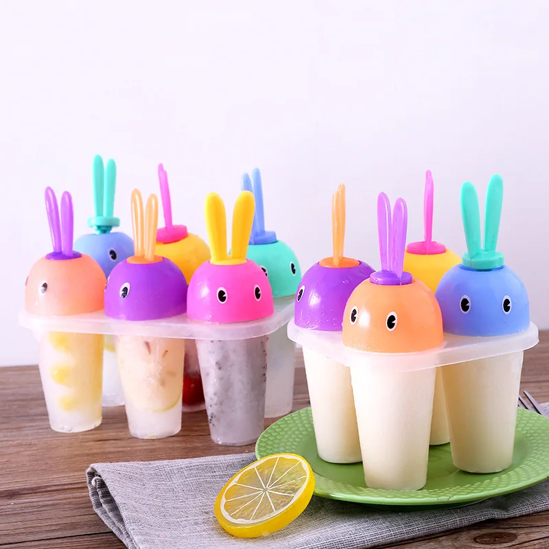 Eco-friendly Plastic Rabbit Umbrella Ice Cube Maker Cartoon DIY Homemade Cream Popsicle Mould Summer Accessory |