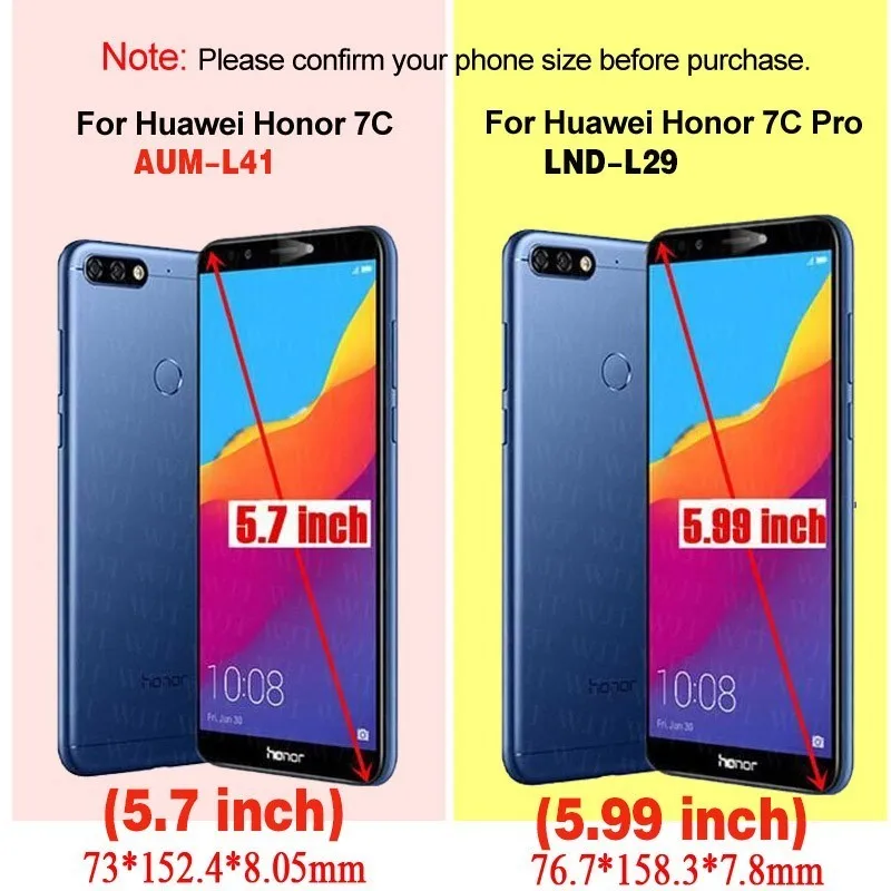 Чехол с полным покрытием 360 градусов для Huawei Honor 7c Pro 7cpro защитный кожух 7 C чехол