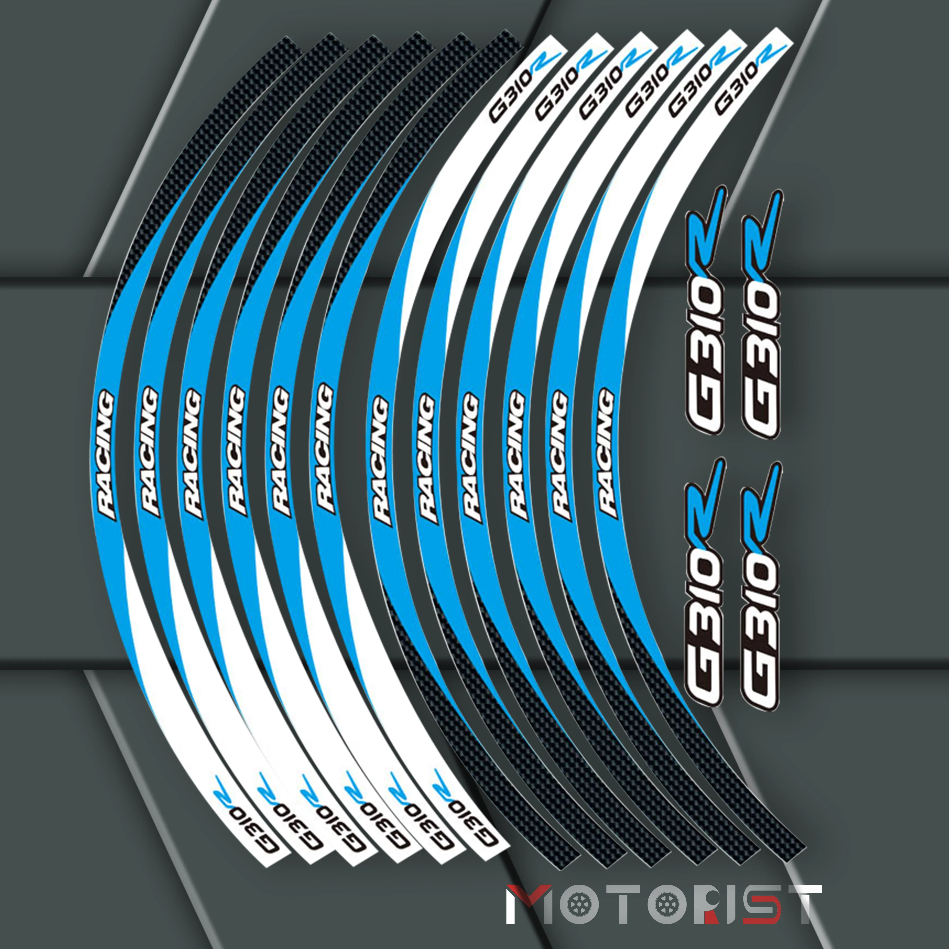 

a set of 12pcs high quality motorcycle wheel decals waterproof Reflective stickers rim stripes For BMW G310R