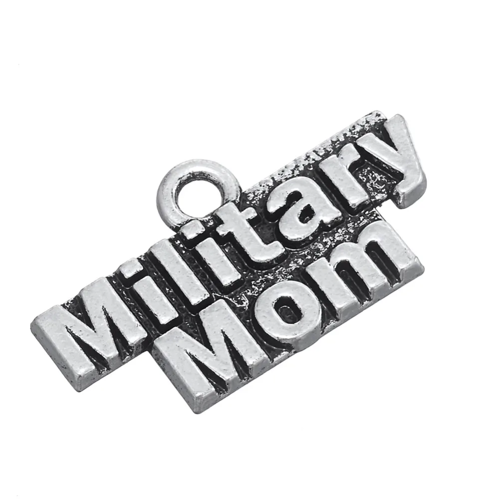 

Zinc Alloy Letter Word Tag Military Mom Charms