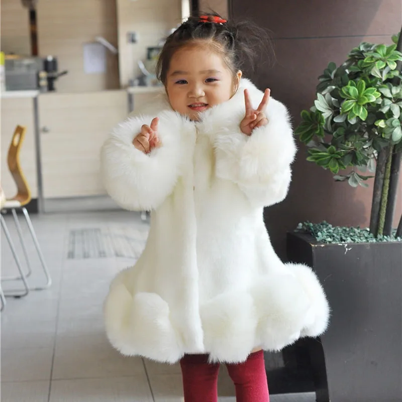 Осенне зимнее пальто с искусственным мехом для девочек детская верхняя одежда