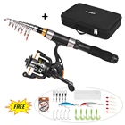 Удочка комбинированная с катушкой, полный комплект + 50 см переносные рыболовные сумки из ПВХ, спиннинговая Рыболовная катушка, комплект с удочкой + рыболовные приманки, крючки