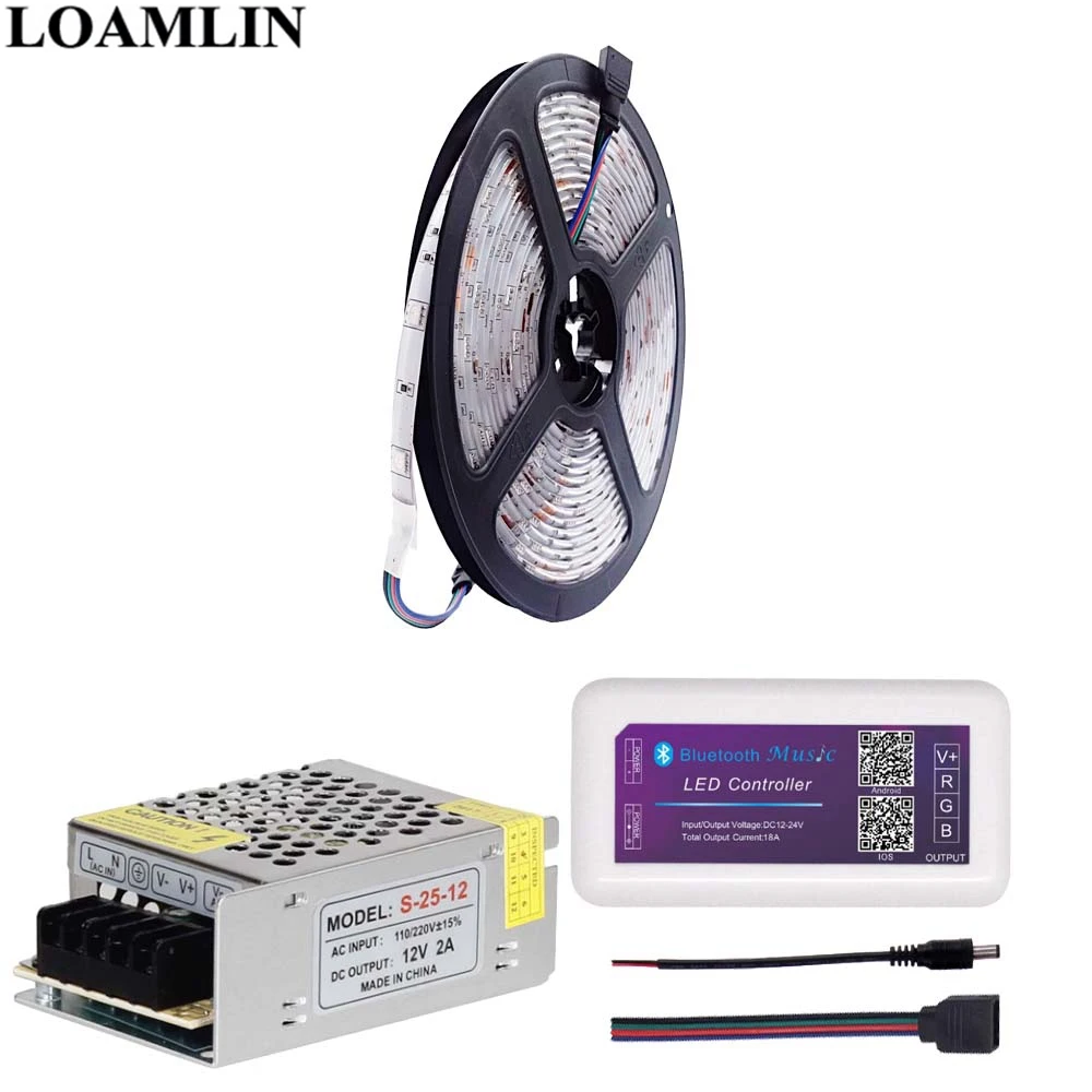 5050SMD 30 светодиодов/м RGB Светодиодная лента гибкий свет Bluetooth Музыка Led контроллер