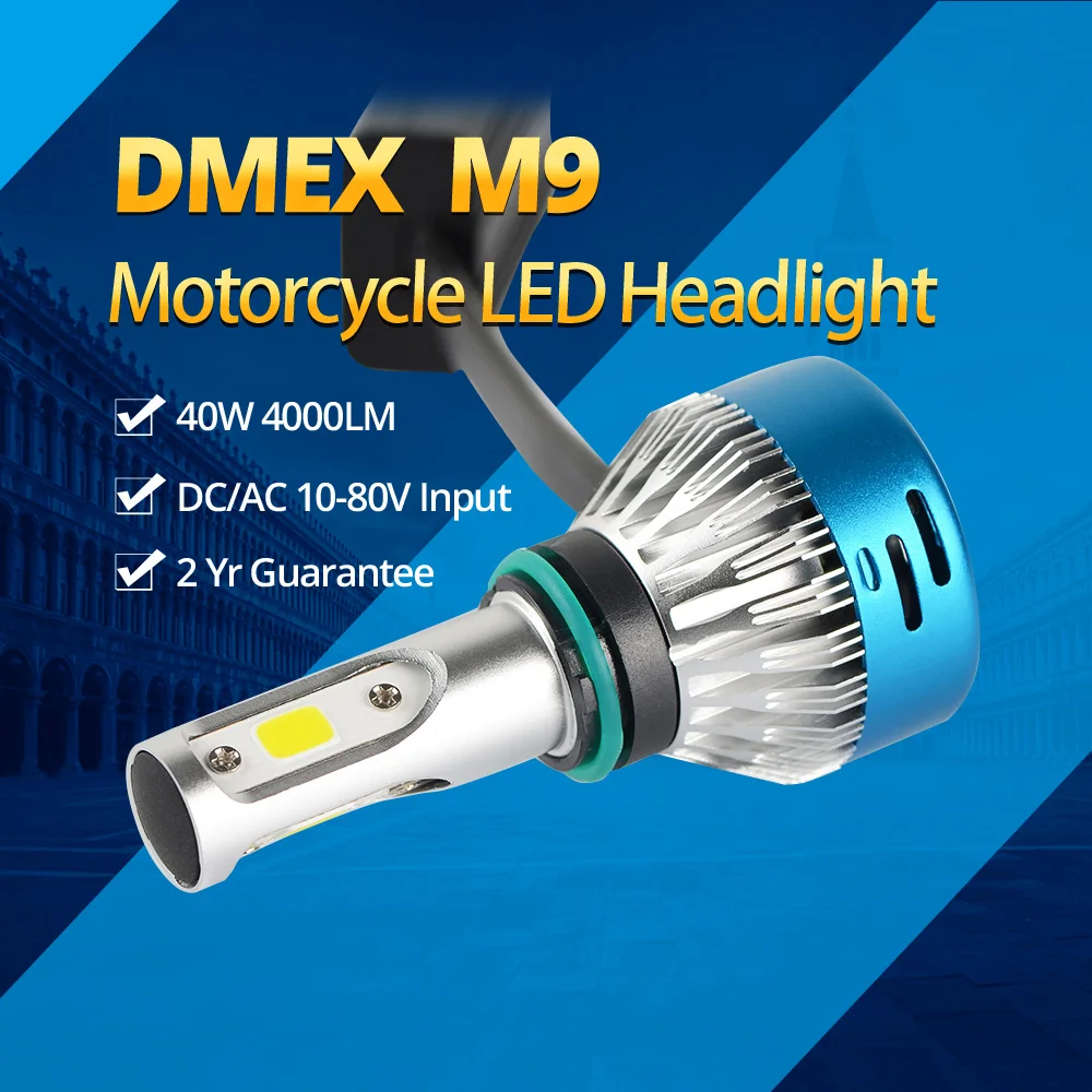 DMEX 1 шт. M9 DC/AC 10-80 в 9003 H4 комплект светодиодных ламп для мотоциклетных фар 6000K белый |