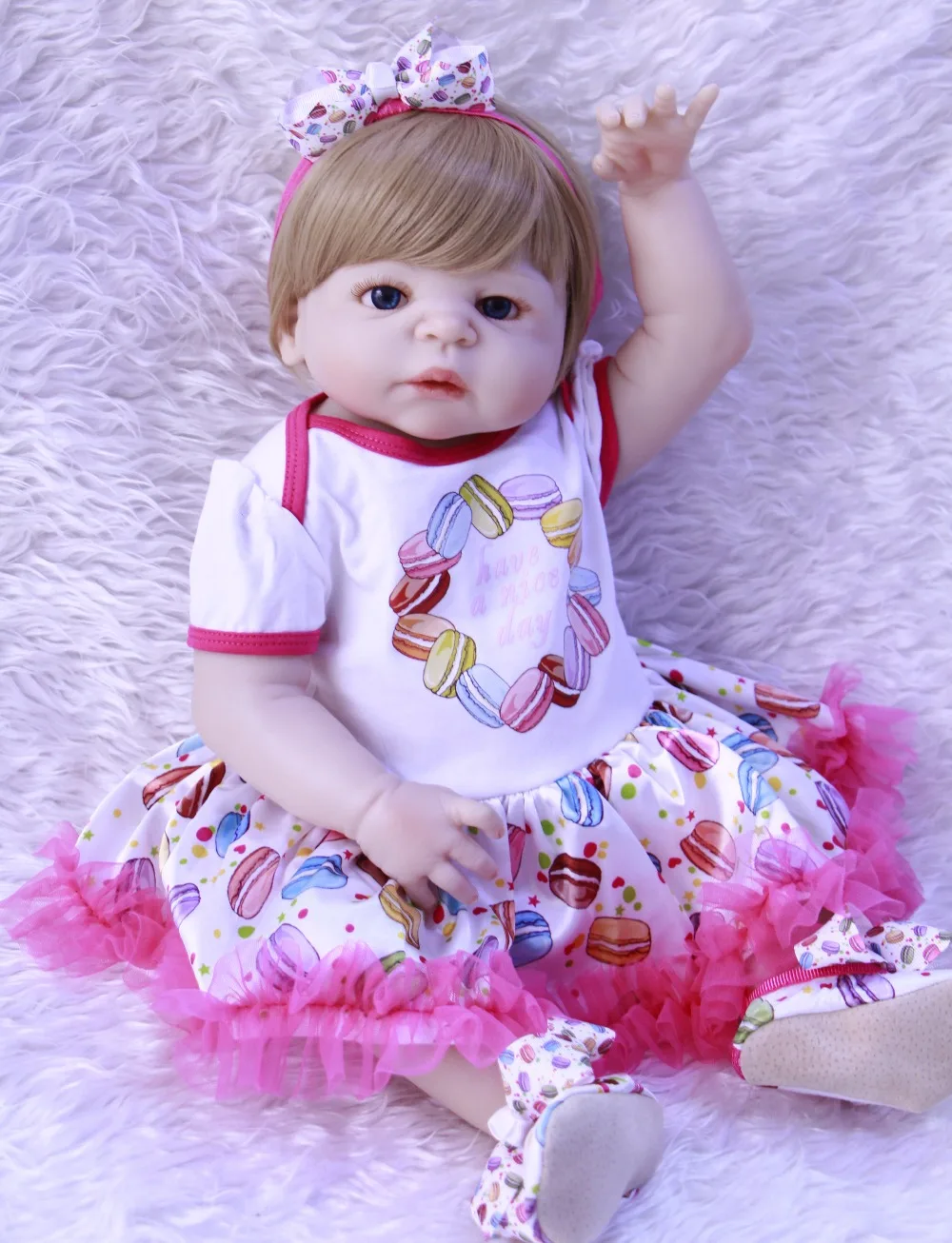 55 см bebe силиконовые куклы для новорожденных полное тело девочка кукла