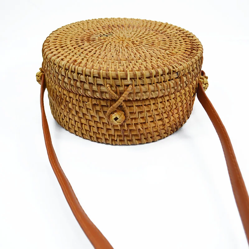 Ручной ротанга для женщин плеча и сумки через плечо тканые пустой ротанговая