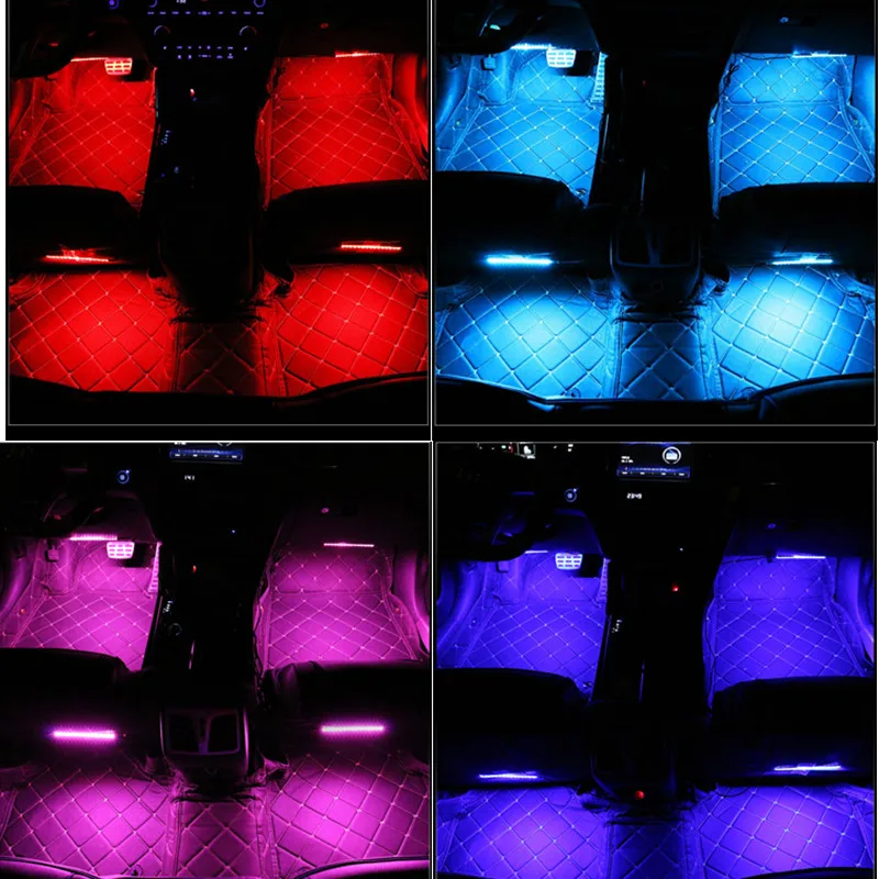 Автомобильный RGB светодиодный музыкальный голосовой звуковой контроль интерьер