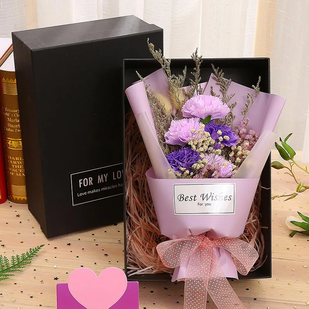 purple carnation 7 видов красивые сушеные Гвоздика мыло цветок солнце сушеные цветы бранчи украшения дома цветы День Святого Валентина подарок на день рождения - Цвет: purple carnation