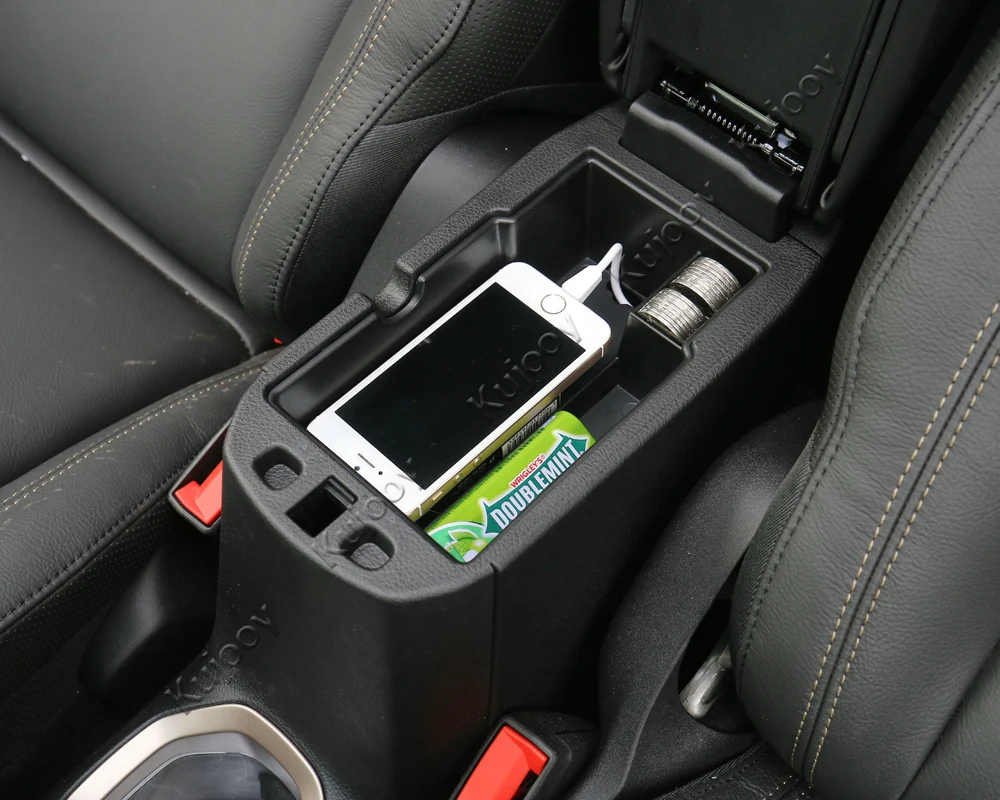 Черный ABS центральной консоли подлокотник коробка держатель Поддон Крышка