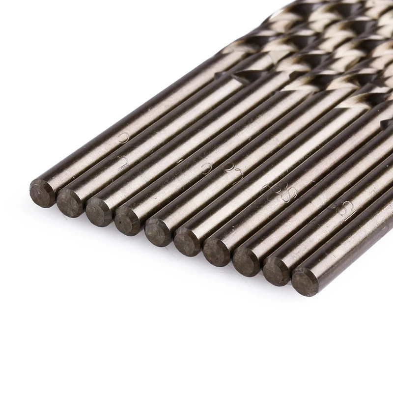 

10Pcs/set 1-5mm M35 Round Shank HSS-Co Cobalt Twist Drill Spiral Drill Bit